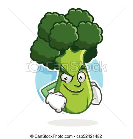 450x470 Confident Broccoli Mascot, Broccoli Character, Broccoli Vector