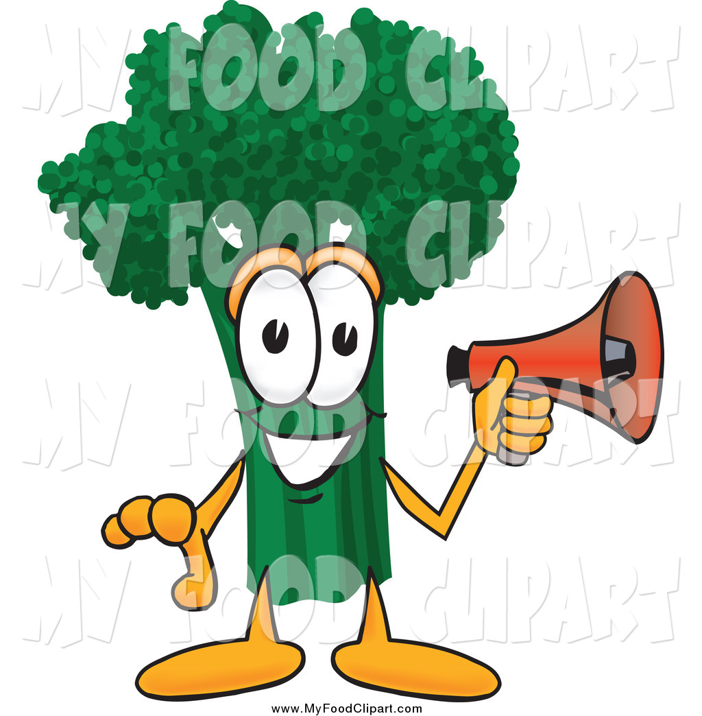 1024x1044 Food Clip Art Of A Broccoli Character Holding A Bullhorn Megaphone
