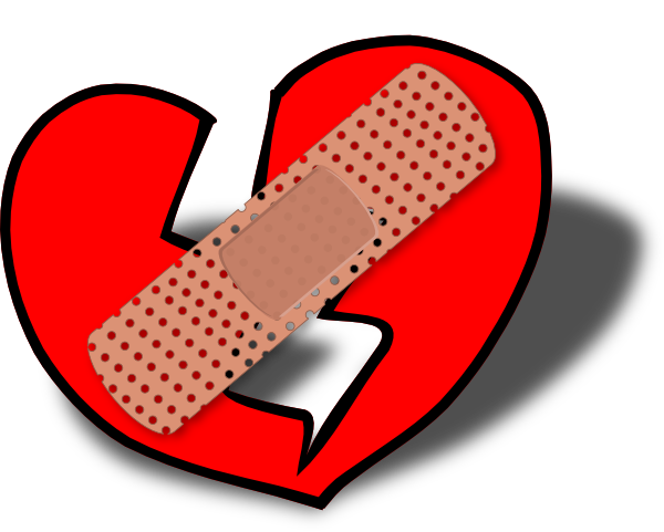 600x481 Patched Broken Heart Clip Art