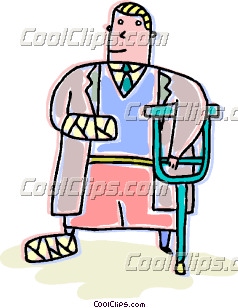 238x308 Man With A Broken Arm And Leg Clip Art
