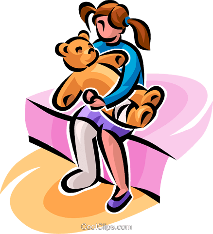 438x480 Little Girl With A Broken Leg Royalty Free Vector Clip Art