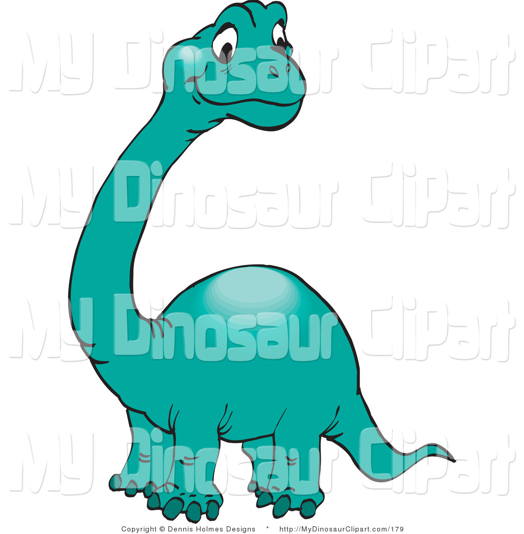1024x1044 Clipart Of A Cute Green Brontosaurus Or Apatosaurus With A Long