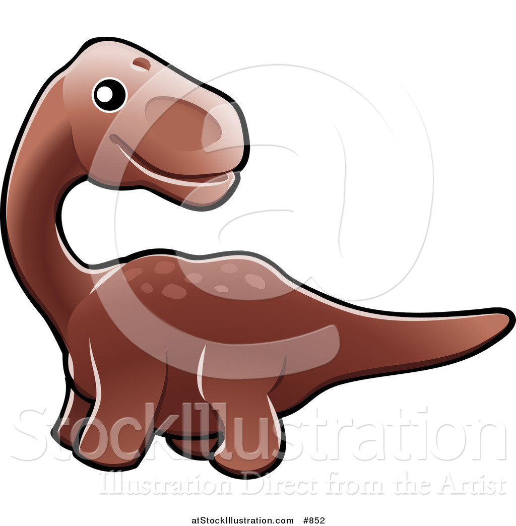 1024x1044 Vector Illustration Of A Baby Brown Brontosaurus Dinosaur Looking