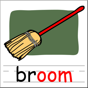 304x304 Clip Art Basic Words Oom Phonics Broom Color I