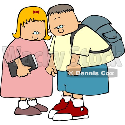 400x400 Brother And Sister On Their Way To Elementary School Clipart