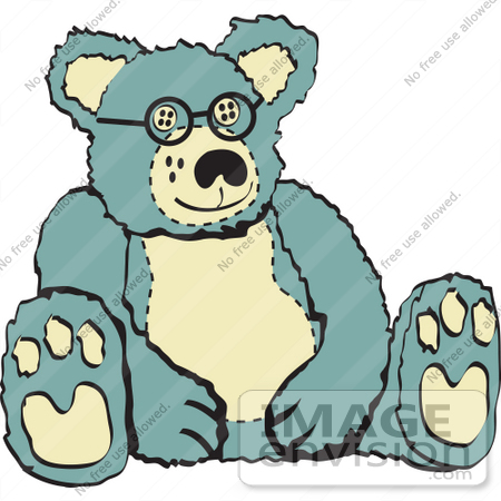 450x450 Royalty Free Cartoon Clip Art Of A Blue And Tan Stuffed Teddy Bear