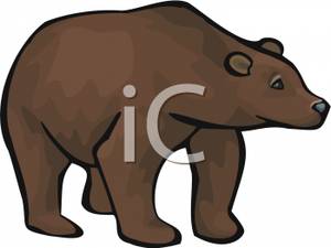 300x225 Clip Art Image A Brown Bear