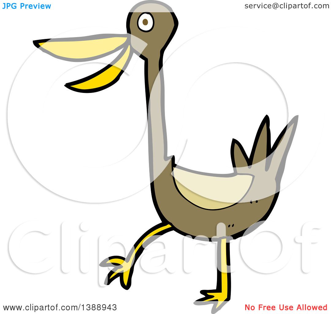 1080x1024 Clipart Of A Cartoon Brown Bird