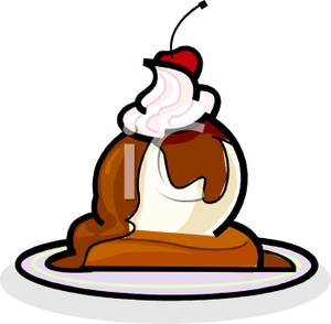 300x294 Clip Art Image Chocolate Sauce On A Scoop Of Ice Cream