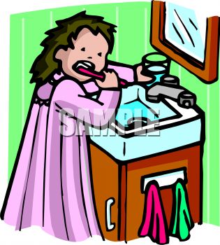 315x350 Little Girl Brushing Her Teeth Before Bed