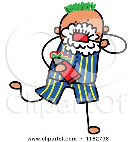 450x470 Cartoon Of A Stick Boy Brushing His Teeth