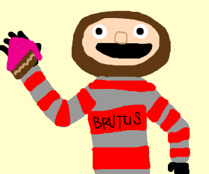 300x250 Brutus Buckeye Eating Cake