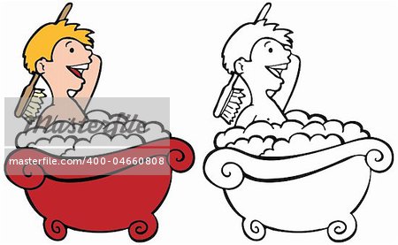 450x277 Taking A Bath Clipart Black And White