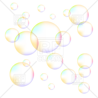 400x400 Colorful Foam Bubbles On White Background Royalty Free Vector Clip