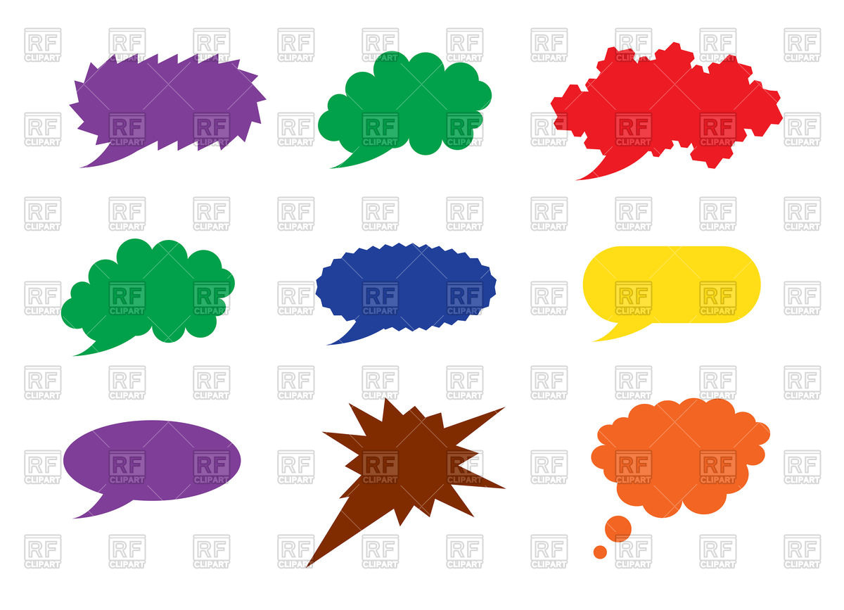 1200x867 Set Of Colorful Speech Bubbles Royalty Free Vector Clip Art Image