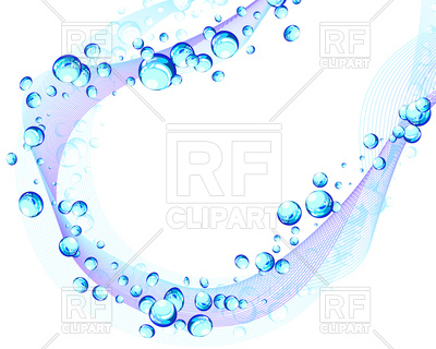400x320 Blue Wavy Background With Bubbles Royalty Free Vector Clip Art