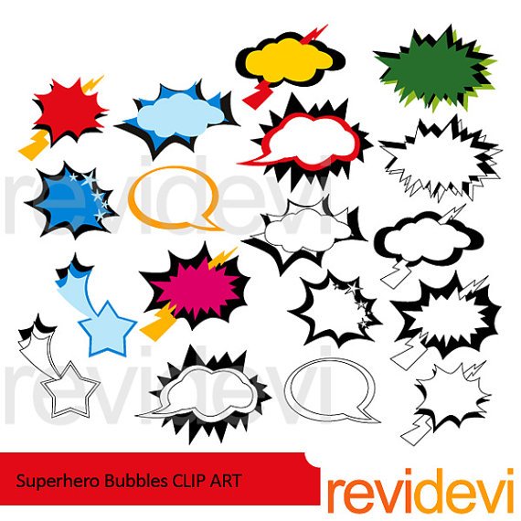 570x570 Superhero Speech Bubbles Clipart Sale