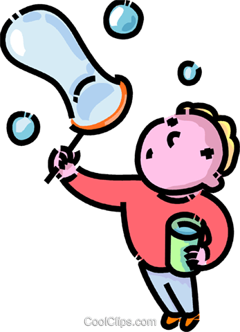 347x480 Boy Blowing Bubbles Royalty Free Vector Clip Art Illustration