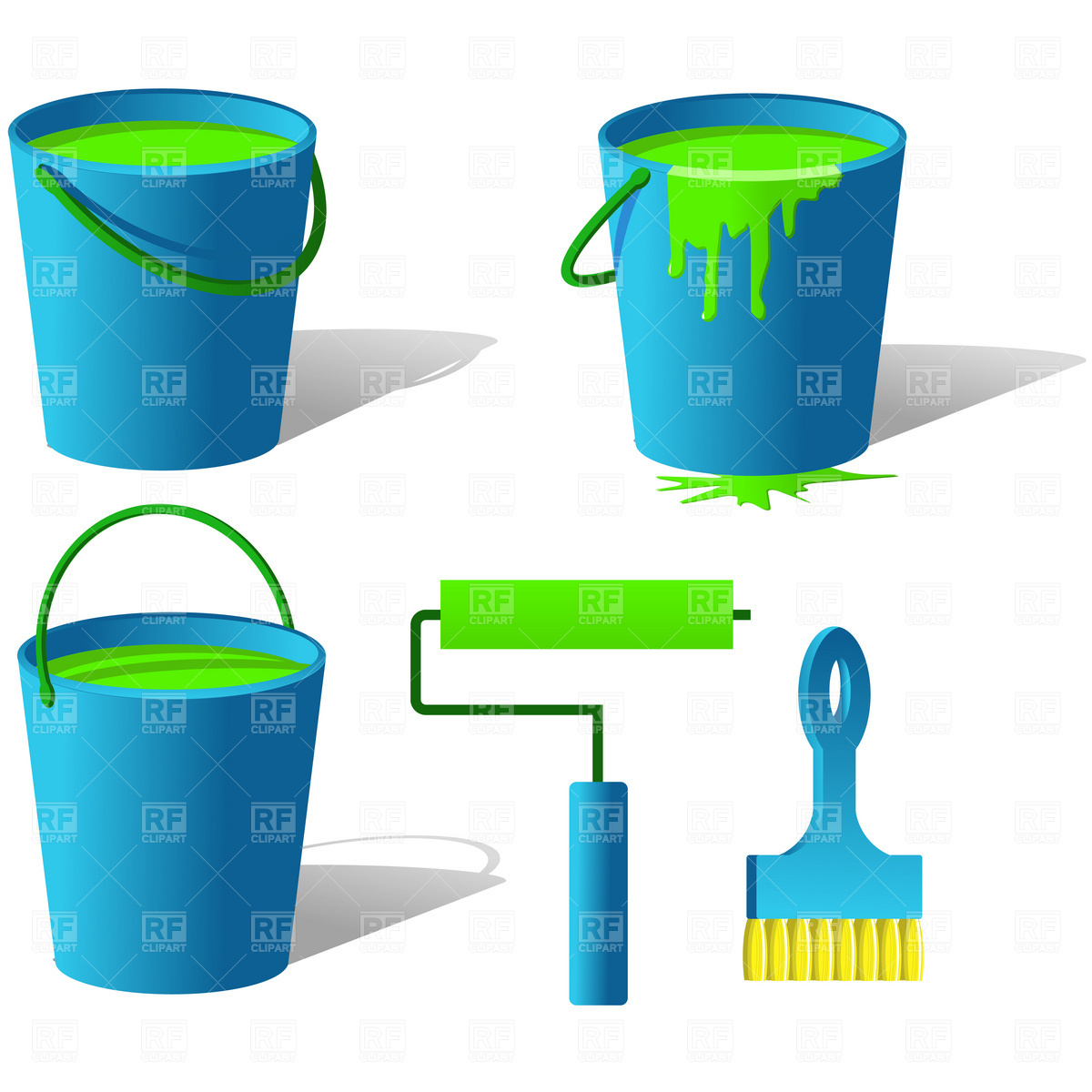 1200x1200 Bucket With Paint Royalty Free Vector Clip Art Image