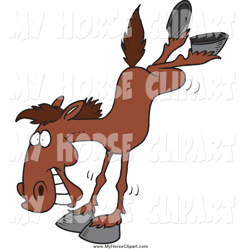 1024x1044 Clip Art Of A Cartoon Happy Bucking Horse By Toonaday