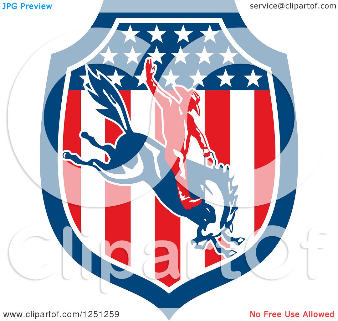 1080x1024 Clipart Of A Retro Rodeo Cowboy On A Bucking Horse In An American