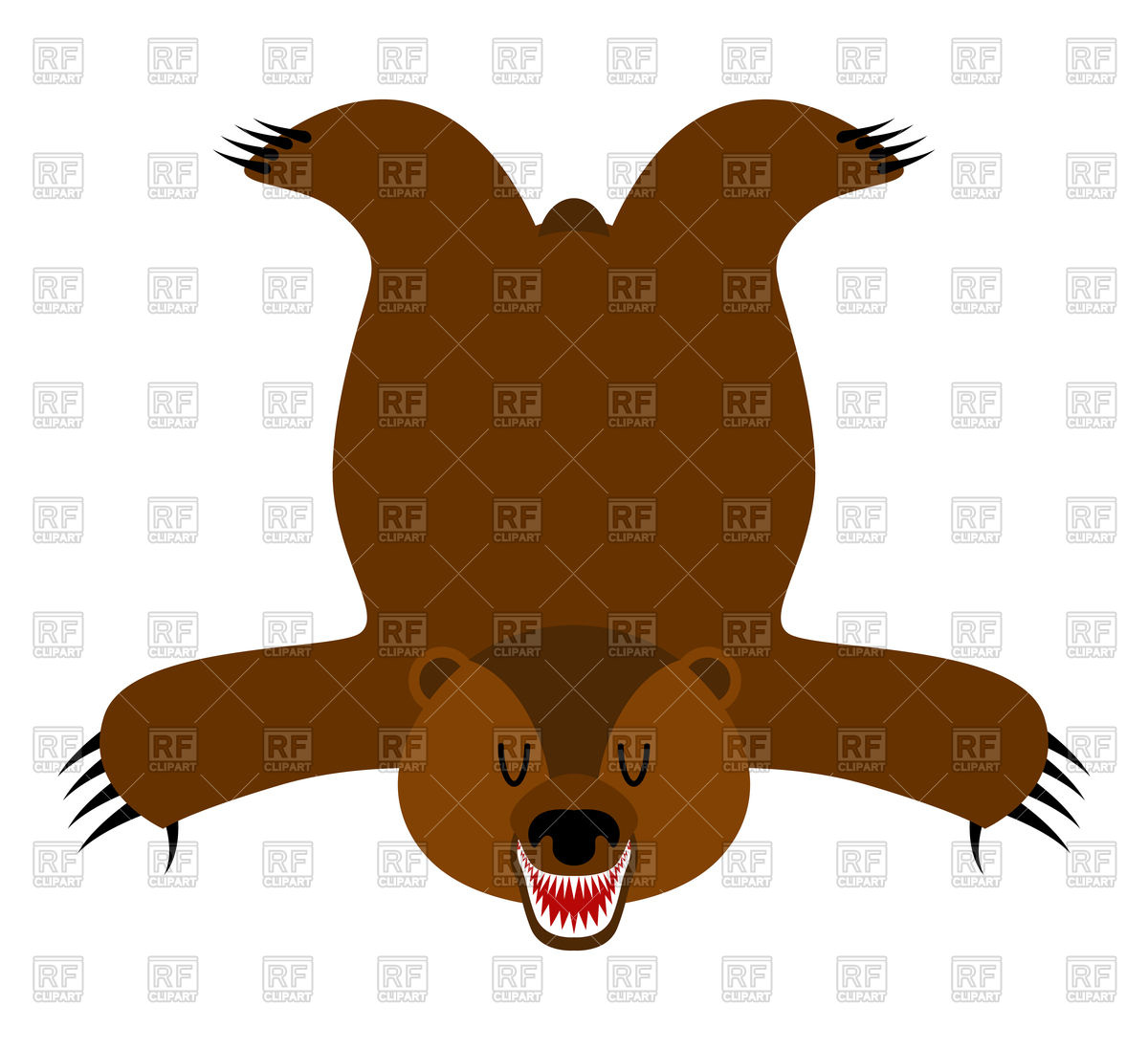 1200x1098 Grizzly Bearskin, Skin Of Bear, Hunter Trophy Royalty Free Vector