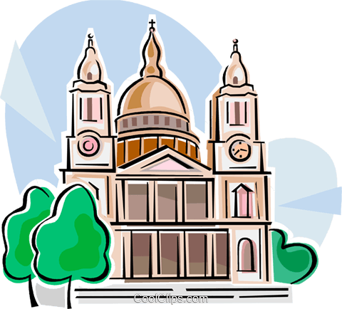 480x434 St Paul's Cathedral Royalty Free Vector Clip Art Illustration