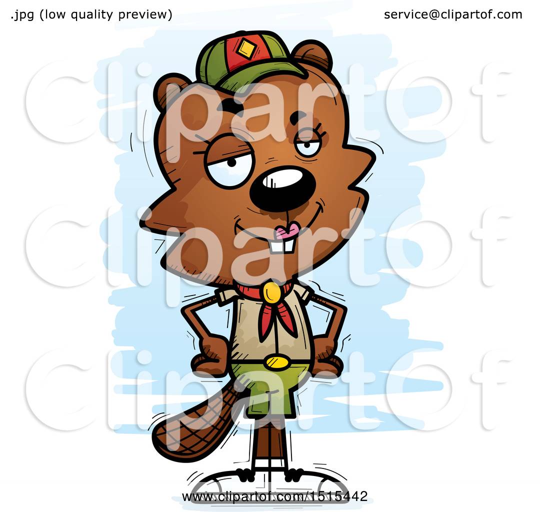 1080x1024 Clipart Of A Confident Female Beaver Scout