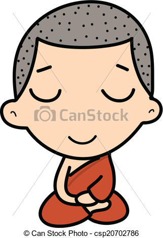 322x470 Cute Buddhist Monk Vector