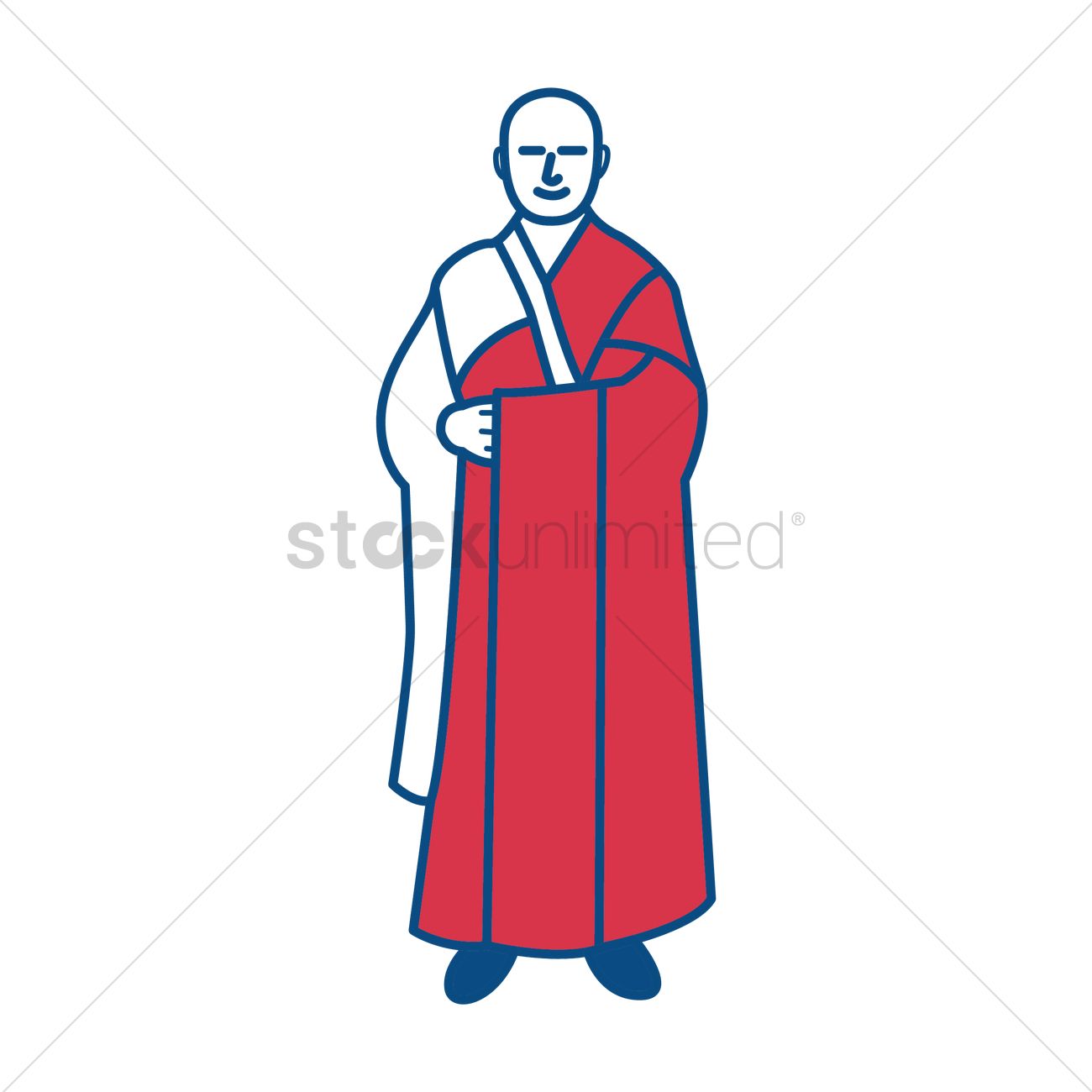 1300x1300 Free Buddhist Monk Vector Image