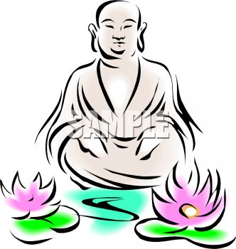 332x350 Royalty Free Clipart Image Buddha Design With Lotus Flowers
