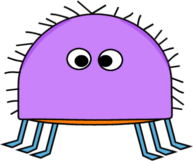 387x323 Hairy Purple Bug Clip Art