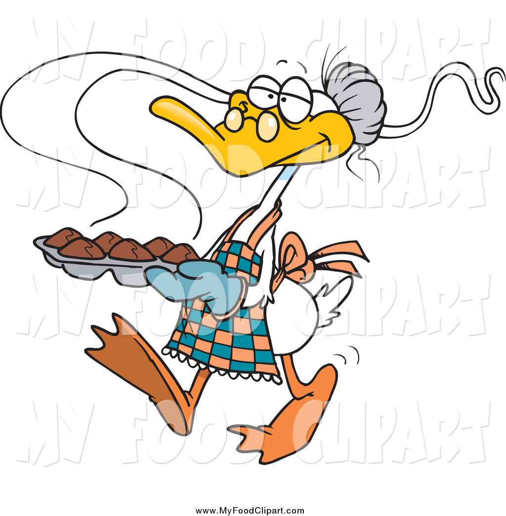 1024x1044 Food Clip Art Of A Cartoon Granny Duck Carrying Freshly Baked