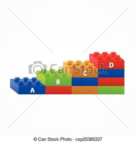 450x470 Plastic Building Blocks Stairs. Isolated On White Vectors