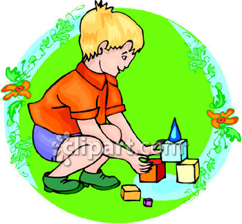 350x323 Young Boy Playing With Colorful Building Blocks