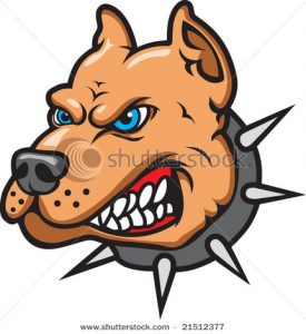 275x300 Dog Growling Clipart Aggressive Angry Pit Bull Dog Mascot Vector