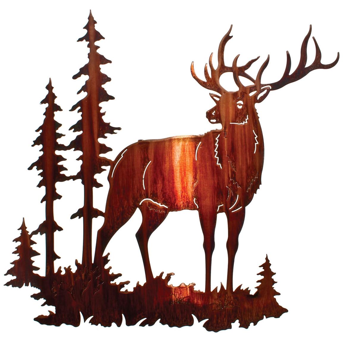 1154x1154 Majestic Bull Elk Wall Art, Honey Pinion