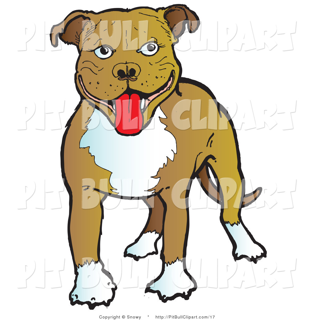 1024x1044 Clip Art Of A Happy Brown And White Pitbull Dog By Snowy