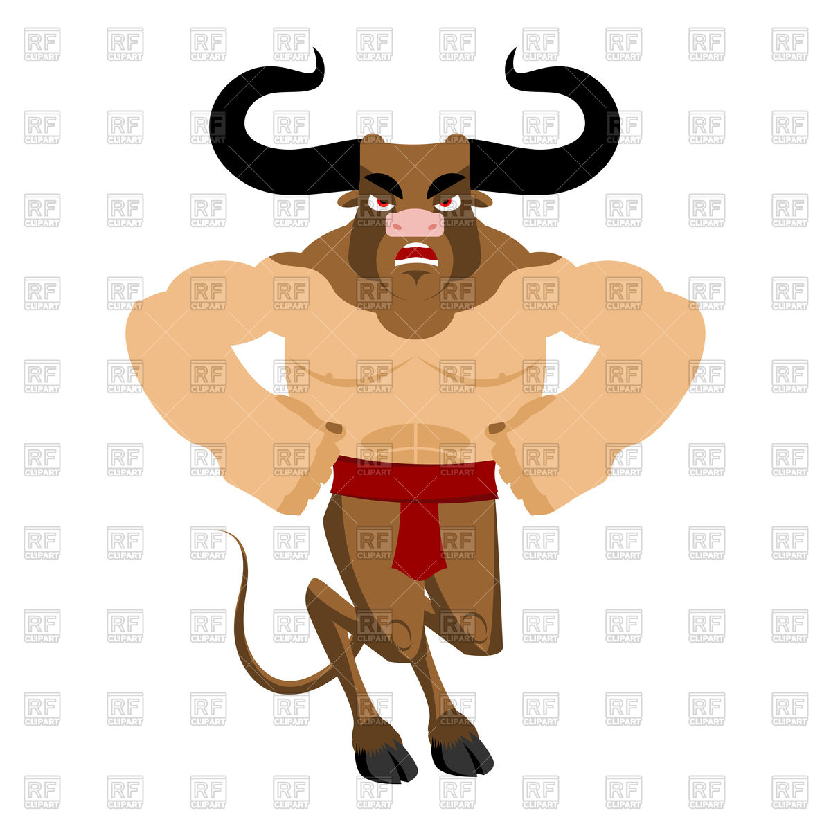 1200x1200 Minotaur Bull Monster Royalty Free Vector Clip Art Image