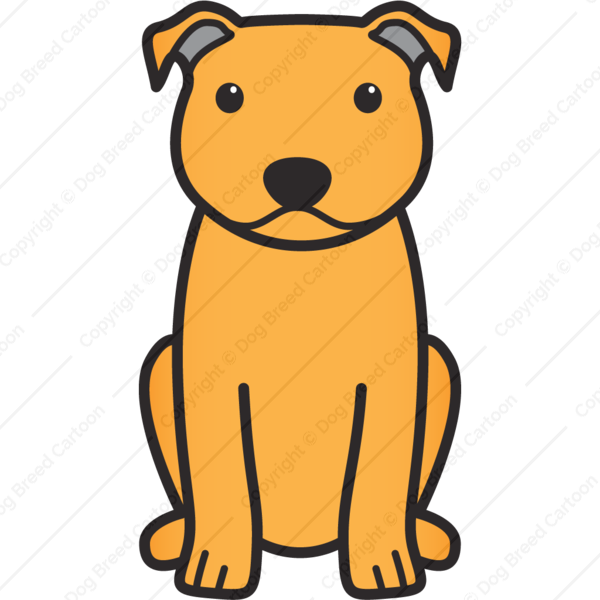 600x600 Staffordshire Bull Terrier Orange Edition Dog Breed Cartoon
