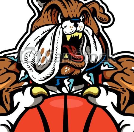 450x442 Clipart Vector Of Bulldog Basketball Mascot