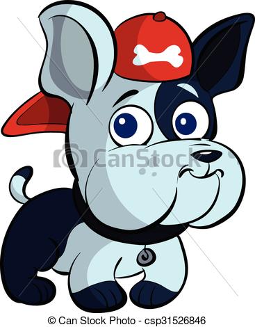 367x470 Cute Puppy Bulldog With Cap Eps Vector