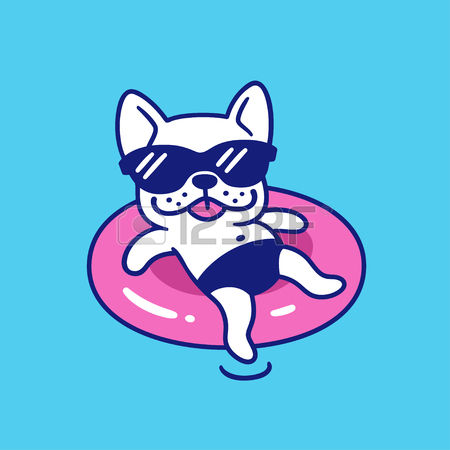 450x450 Swimming Bulldog Clipart