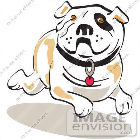 450x450 Cartoon Clip Art Graphic Of A Running Bulldog