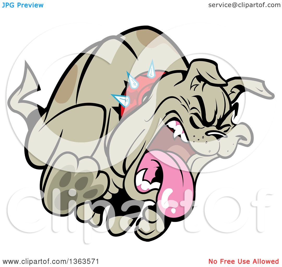 1080x1024 Clipart Of A Cartoon Aggressive Or Sick Bulldog Running