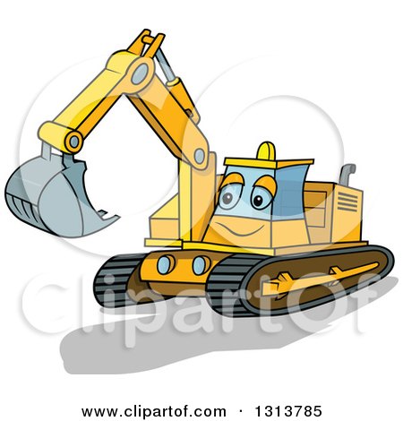 450x470 Clipart Of A Yellow Bulldozer Tractor