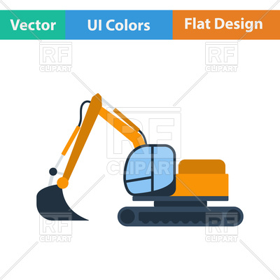 400x400 Flat Design Icon Of Bulldozer Royalty Free Vector Clip Art Image