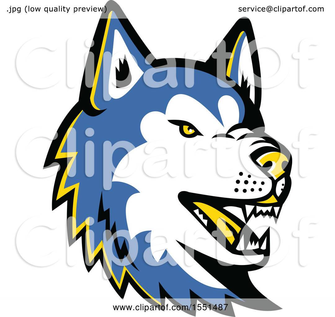 1080x1024 Clipart Of A Blue Siberian Husky Dog Mascot Head