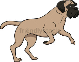 324x256 Sniffing Bullmastiff Dog Cartoon Vector Clipart