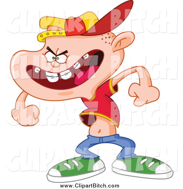 600x620 Clip Vector Cartoon Art Of A Mean White Blond Bully Boy